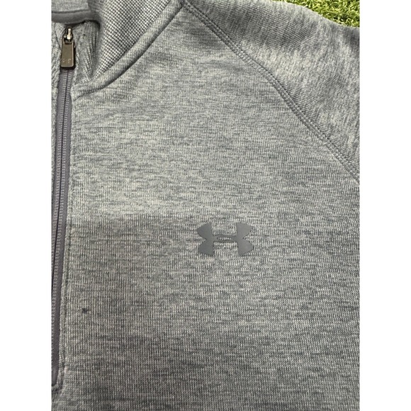 Under Armour Coldgear Storm Sweatshirt Mens‎ 2XL Heather Gray Logo Raglan Sleeve - Picture 5 of 10